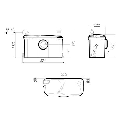 SFA Watersan 3 Trituratore adattabile per bagno completo WS3