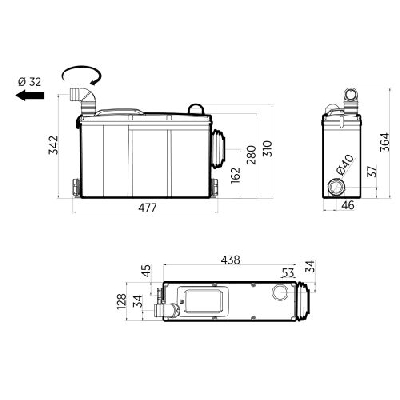 SFA Watersan 6 Trituratore per WC, lavabo, doccia e bidet WS6