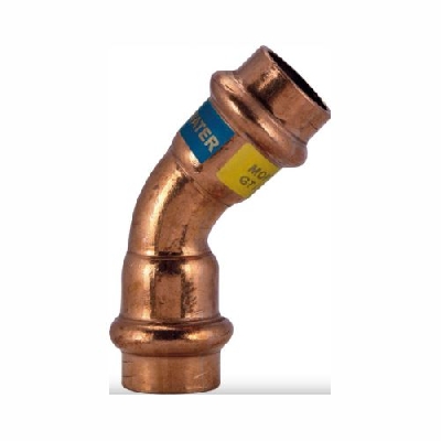 EFFEBI UNICO Raccordo a pressare curva 45° F/F Rame per acqua e gas