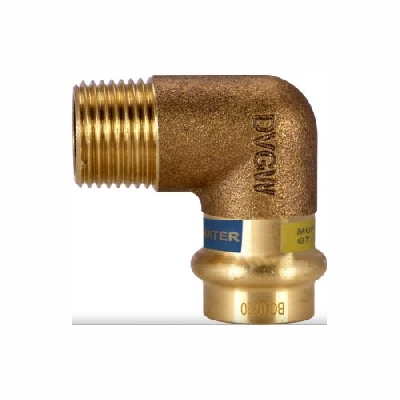 EFFEBI UNICO Raccordo a pressare curva 90° M Rame - Bronzo per acqua e gas