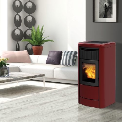 Italiana Camini Termostufa a pellet LAYMA2 IDRO 18 Bordeaux
