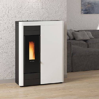 Termostufa a pellet VIRNA IDRO bianca La nordica Extraflame