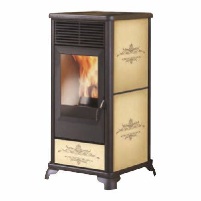 Stufa a pellet ventilata CLASSICA 2 pergamena Italiana Camini